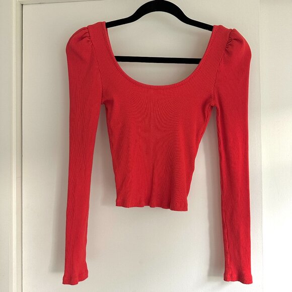 Topshop Scoop Neck Ribbed Top - Picture 3 of 9
